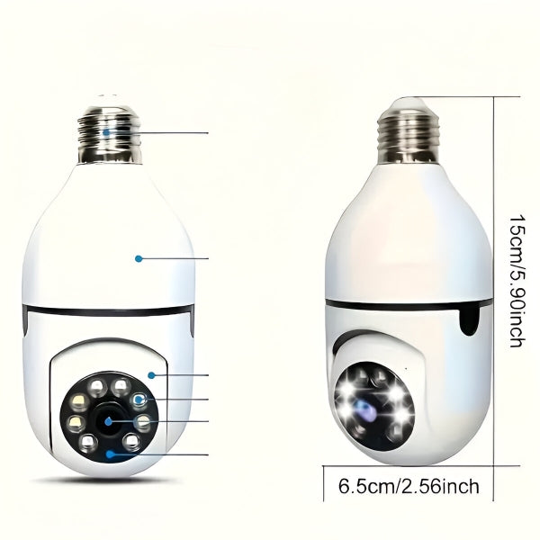 💡 BULBCAM – Cameră inteligentă de supraveghere 360° în formă de bec